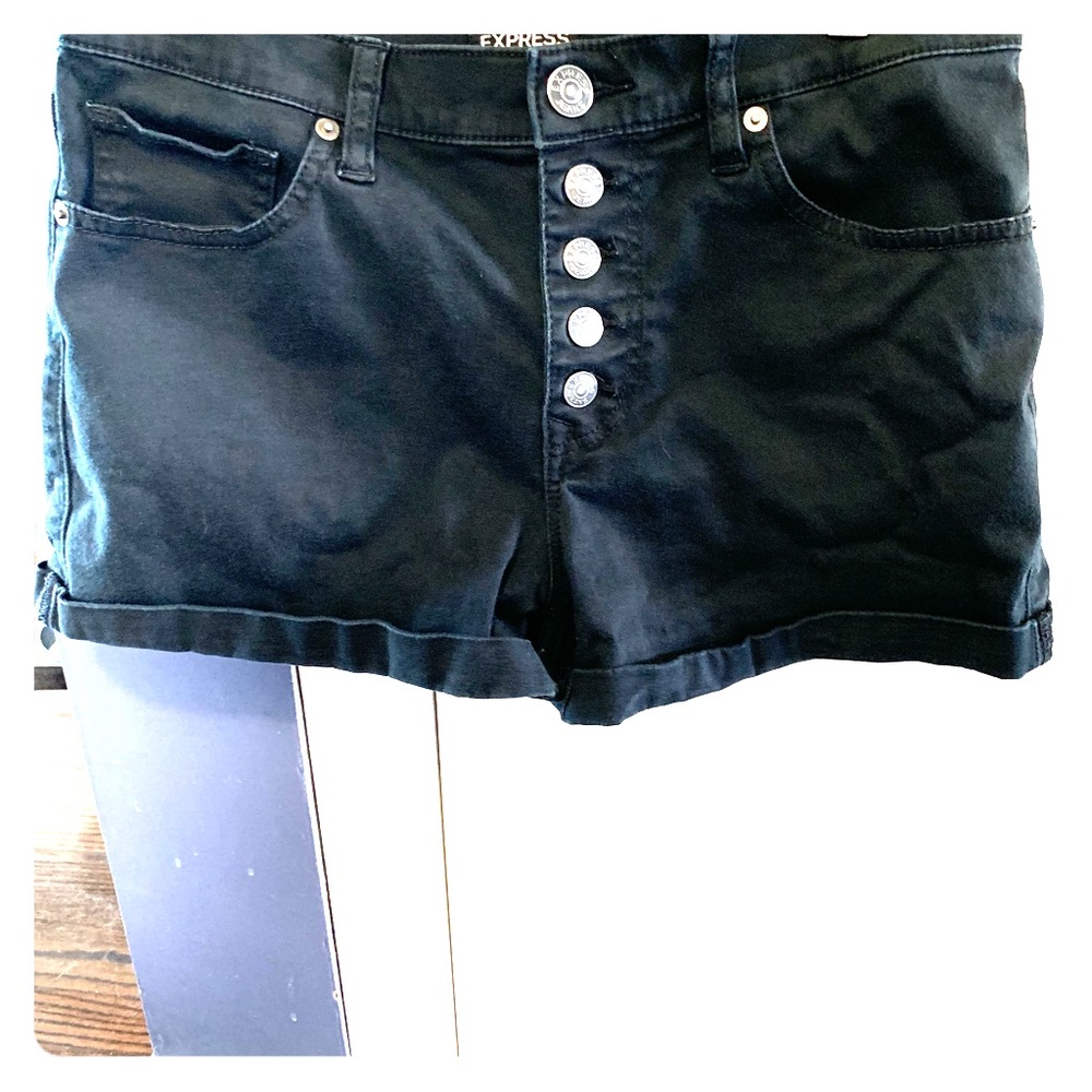 EXPRESS black jean shorts